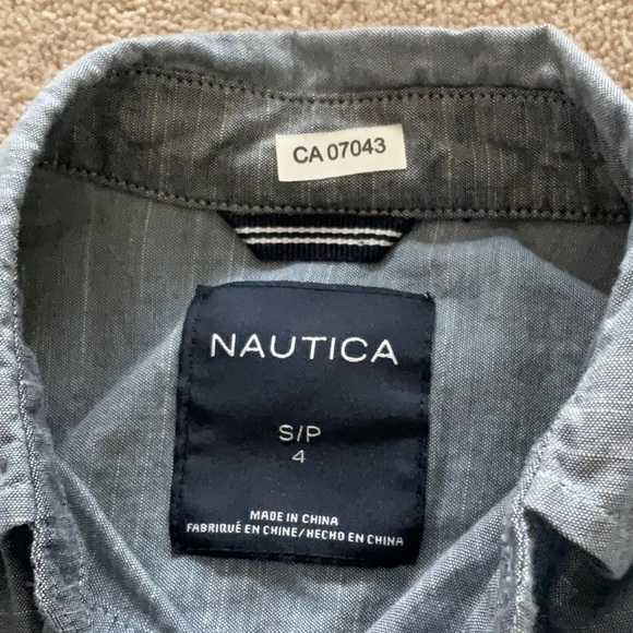 Nautica boys shirt sleeve button shirt small cotton - Picture 2 of 5